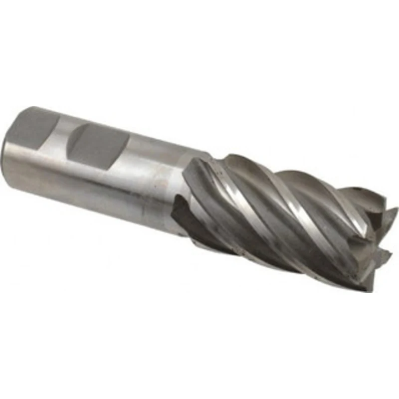 Value Collection 1-1/8, 2 LOC, 1 Shank Diam, 4-1/2 OAL, 6 Flute, Cobalt Square End Mill Single End, Uncoated, Spiral ...